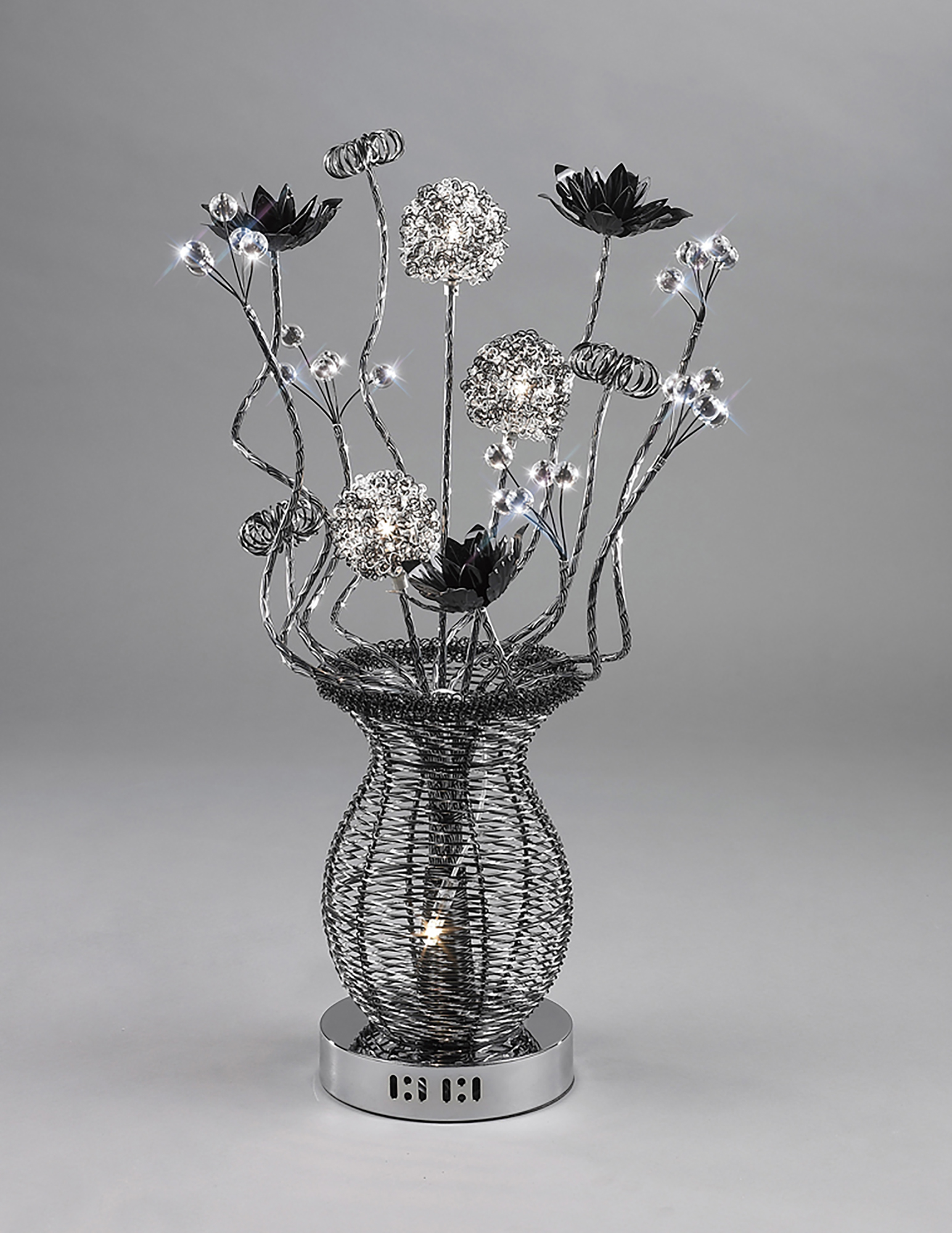Calista Aluminium Crystal Table Lamps Diyas Home Armed Table Lamps